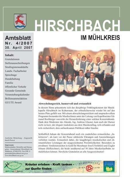 Datei herunterladen - .PDF - Hirschbach