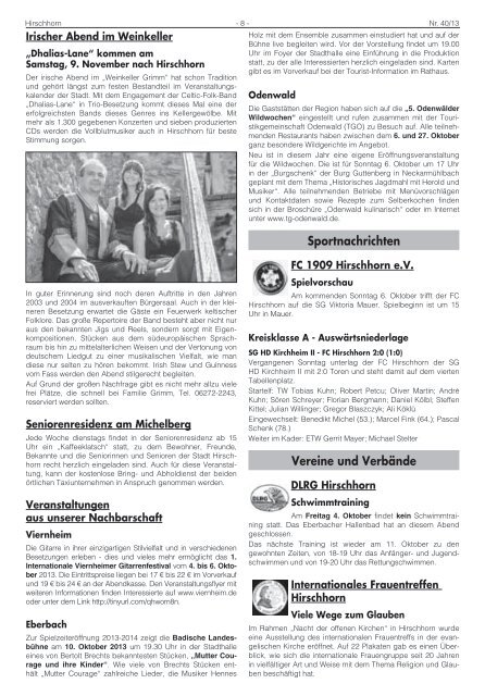 Ausgabe Nr. 40 vom 4. Oktober 2013 - Hirschhorn