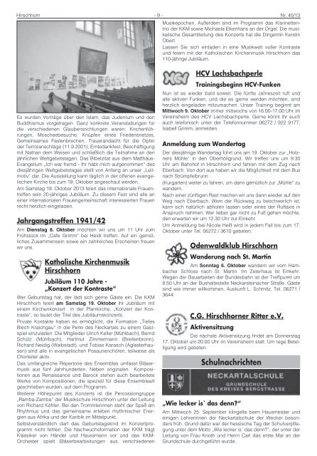 Ausgabe Nr. 40 vom 4. Oktober 2013 - Hirschhorn