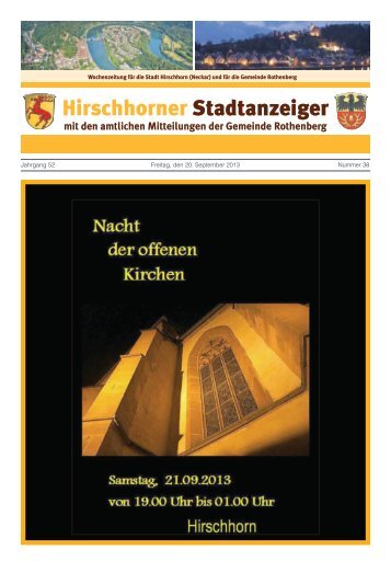 Ausgabe Nr. 38 vom 20. September 2013 - Hirschhorn