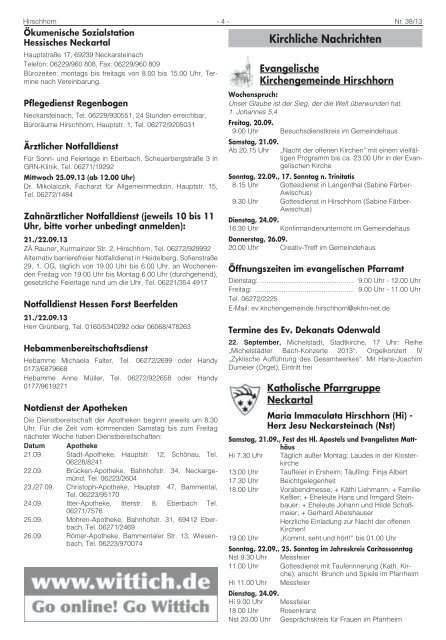 Ausgabe Nr. 38 vom 20. September 2013 - Hirschhorn