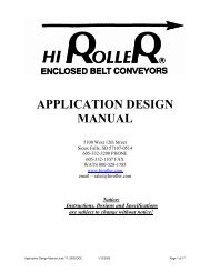 APPLICATION DESIGN MANUAL - Hi Roller Enclosed Belt Conveyors