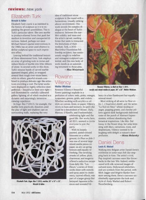 "Reviews: New York" (ARTnews, May 2012) - Hirschl & Adler Galleries