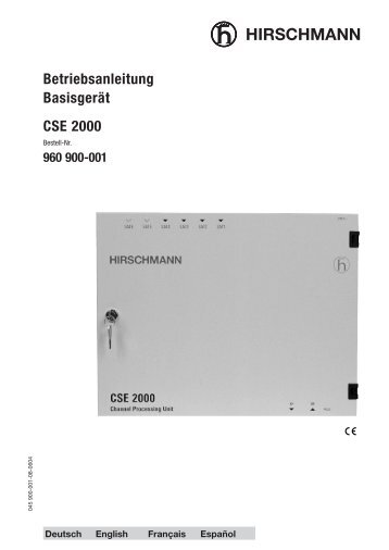 Betriebsanleitung Basisgerät CSE 2000