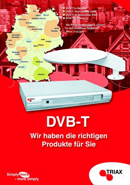 Terrestrische Antennen und Digitalreceiver für DVB-T - Triax
