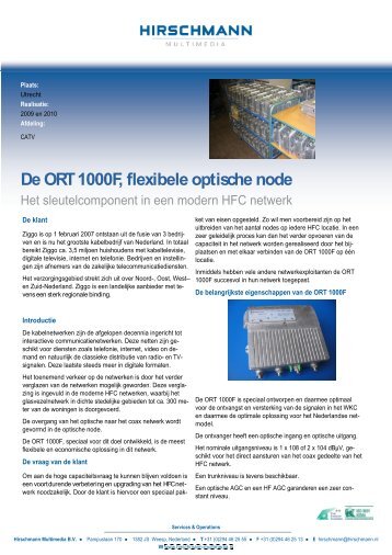 De ORT 1000F, flexibele optische node - Hirschmann Multimedia