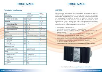 Manual GHV 930 NL.indd - Hirschmann Multimedia