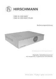 CSR 41 CW EASY CSR 41 CW EASY PLUS Hirschmann. Simply a ...