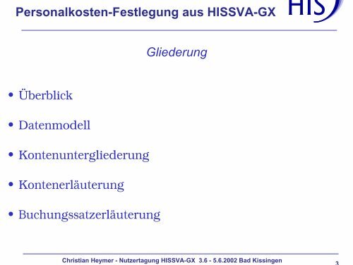 Personalkosten-Festlegung aus HISSVA-GX mit HISFSV-GX