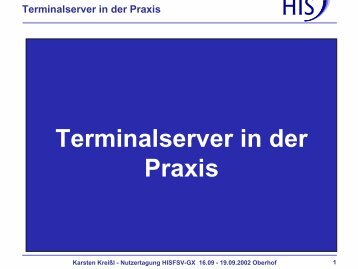 Terminalserver in der Praxis