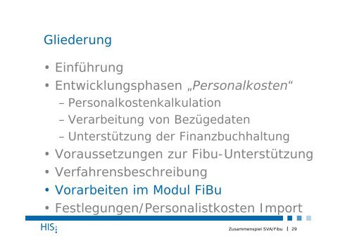 Zusammenspiel SVA/Fibu - Hochschul-Informations-System GmbH