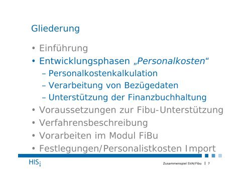Zusammenspiel SVA/Fibu - Hochschul-Informations-System GmbH