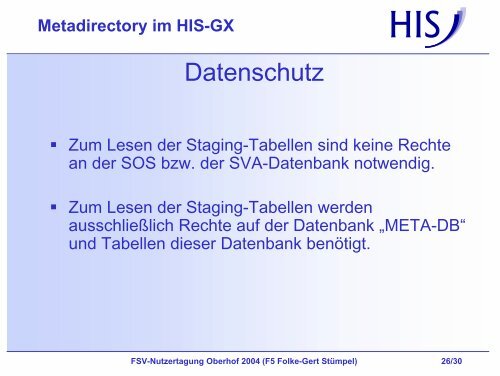 Metadirectory im HIS-GX