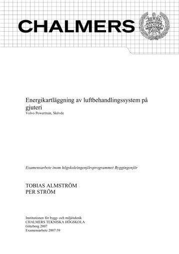 EnergikartlÃ¤ggning av luftbehandlingssystem pÃ¥ gjuteriet