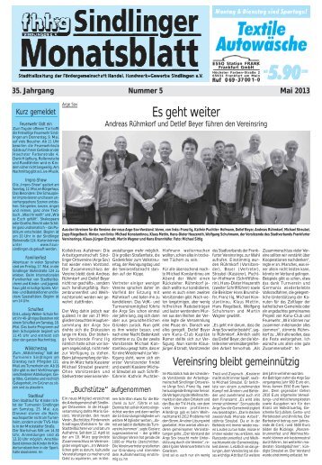 Sindlinger Monatsblatt Mai 2013 - Sindlingen