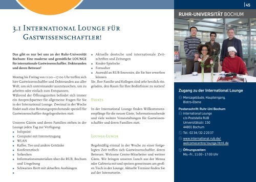 Einrichtungen der Universität - International - Ruhr-Universität Bochum