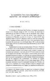 La constitution d'un corpus épigraphique aujourd'hui : une ... - HiSoMA