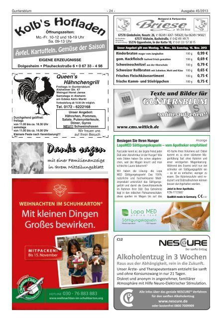 Freitag, 08.11.2013 Ausgabe 45/2013 - Verbandsgemeinde ...