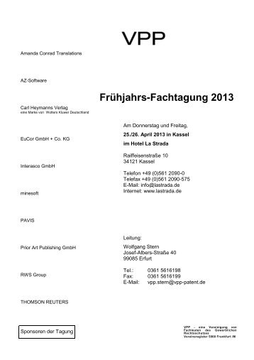 Programm Fachtagung - VPP