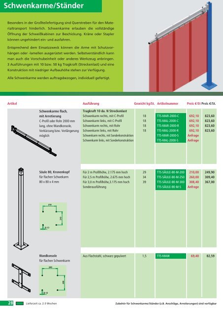 Schwenkarme/Ständer - SINOtec GmbH