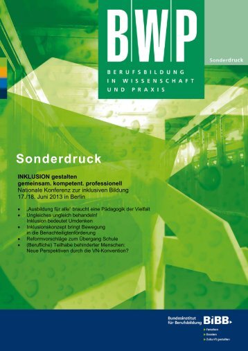 Sonderdruck der BWP zur nationalen Konferenz mit ... - BiBB