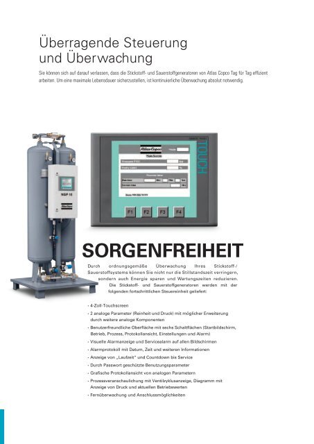 Stickstoff- und Sauerstoffgeneratoren - Atlas Copco