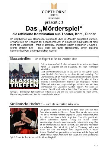 Mörderspiel Angebot - Copthorne-Hotel-Hannover