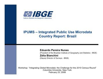 IPUMS â Integrated Public Use Microdata Country Report: Brazil