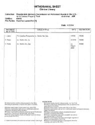 withdrawal sheet - William J. Clinton Presidential Library & Museum