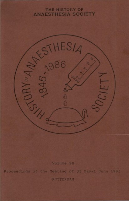 Volume 9b - History of Anaesthesia Society