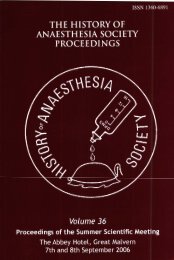 Volume 36 - History of Anaesthesia Society