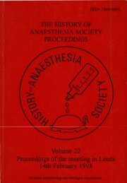 Volume 22 - History of Anaesthesia Society
