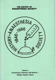 Volume 5 - History of Anaesthesia Society