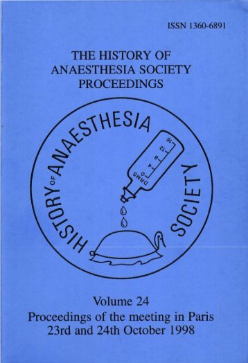 Volume 24 - History of Anaesthesia Society