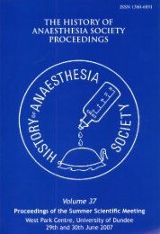 Volume 37 - History of Anaesthesia Society