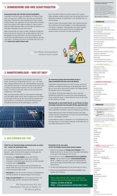 2. NANOTECHNOLOGIE – WAS IST DAS? 1. SONNENCREME ...