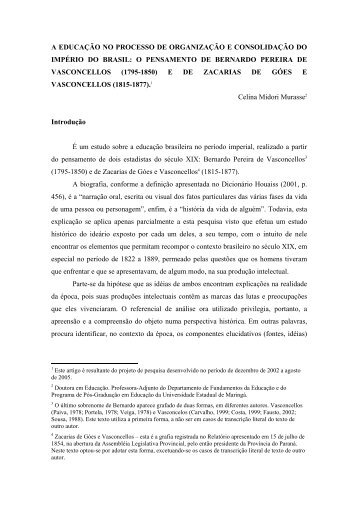 FONTES PARA A HISTÃRIA DA EDUCAÃÃO: - histedbr
