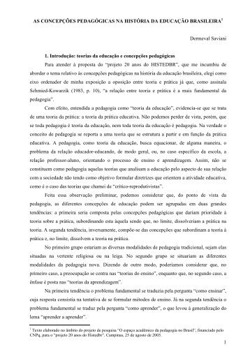 as concepes pedaggicas na histria da educao brasileira