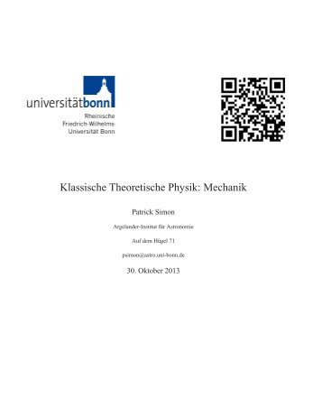 Klassische Theoretische Physik: Mechanik - Argelander-Institut für ...