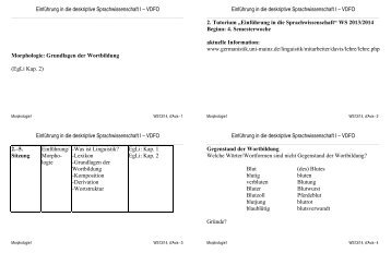 Einführung in die deskriptive Sprachwissenschaft I – VDFO ...