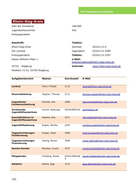 Jugendamtsverzeichnis mit Änderungen der Jugendämter Stand ...