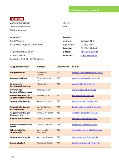 Jugendamtsverzeichnis mit Änderungen der Jugendämter Stand ...