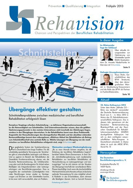 REHAvision 1-2013.indd - Die Deutschen Berufsförderungswerke