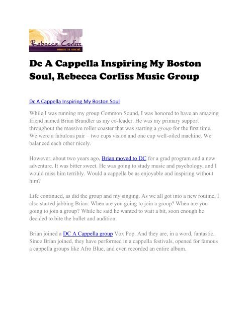Rebecca Corliss Music Group