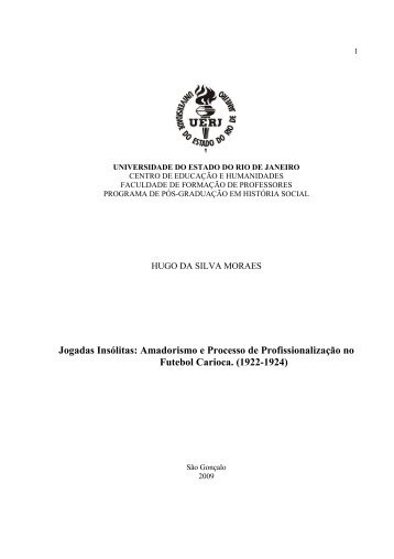 MORAES, Hugo da Silva. Jogadas InsÃ³litas_O ... - Ãrea de HistÃ³ria