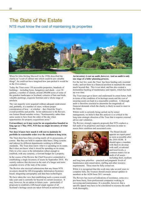 NTS Report 4 Aug 2010 - National Trust for Scotland