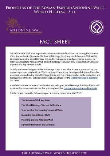 The Antonine Wall World Heritage Site Fact Sheet - Historic Scotland