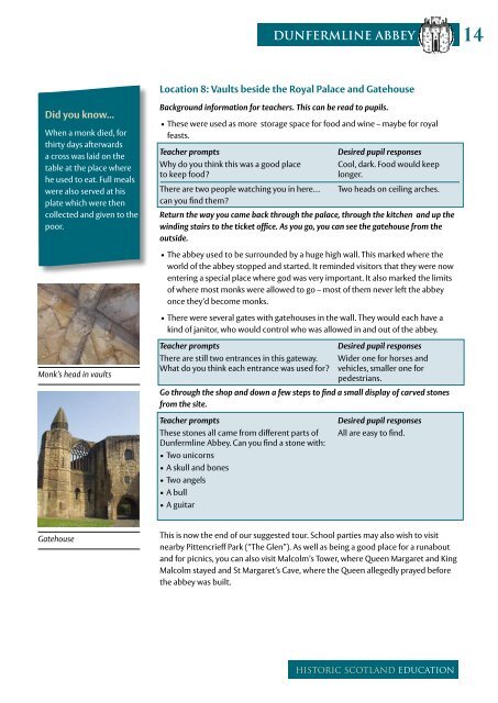 Investigating - Dunfermline Abbey - Historic Scotland