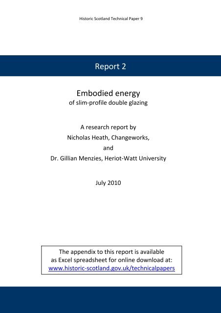 Technical Paper 9 Slim-profile double glazing - Historic Scotland