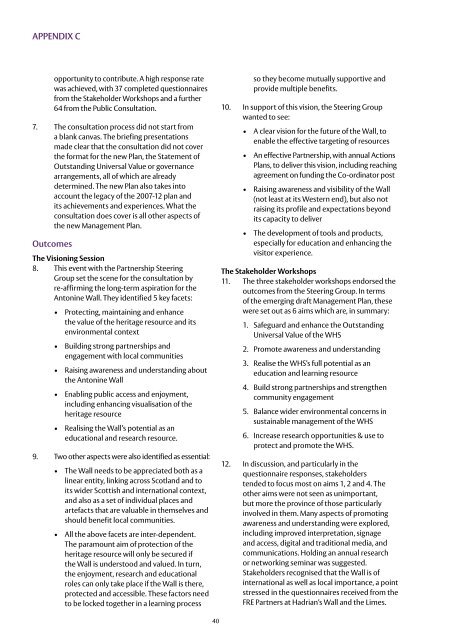 The Antonine Wall Management Plan 2013-18 - Glasgow City Council